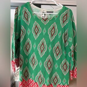 Joseph A green & red sweater. Cozy & comfy yet wide to work #Christmas